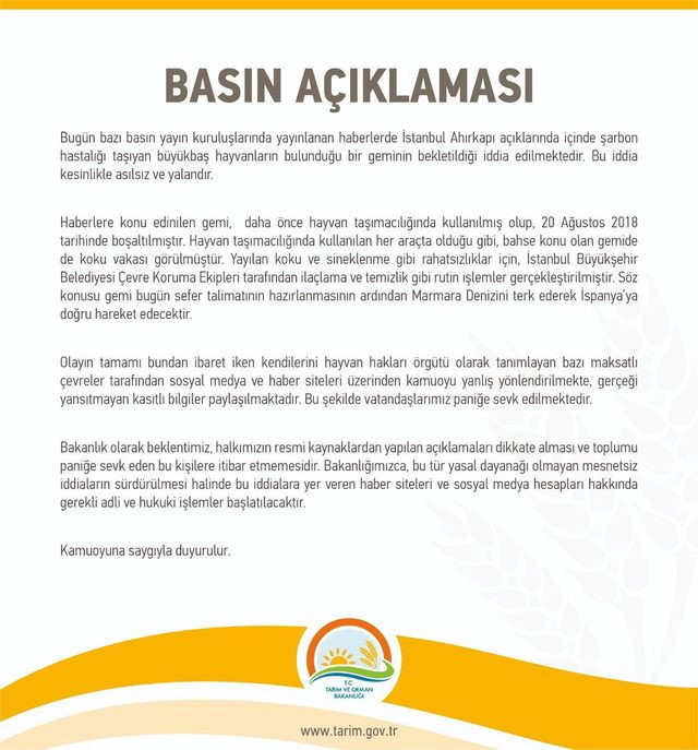 Bakanlık'tan tartışmalı gemi için açıklama - Resim : 1