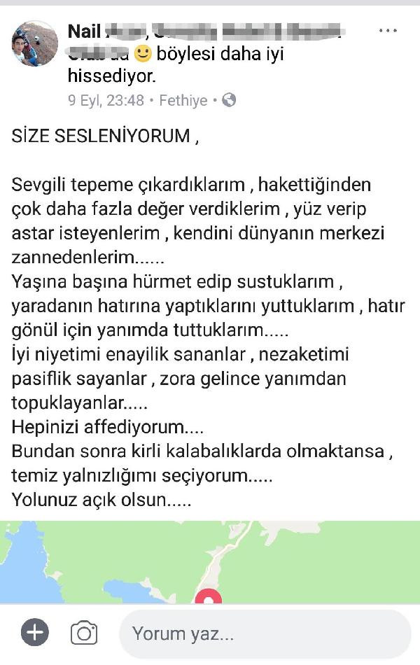 'Hepinizi affediyorum' paylaşımının ardından intihar etti - Resim : 1