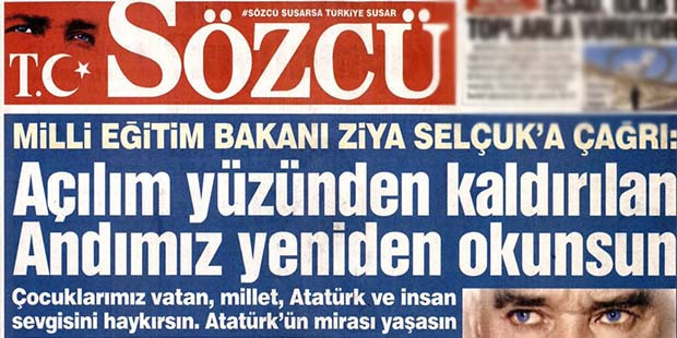 Sözcü'den Bakan'a: Andımız yeniden okunsun - Resim : 1