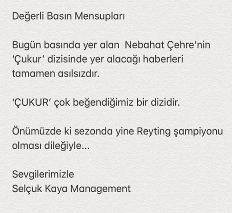 Nebahat Çehre Çukur'a mı katılıyor? - Resim : 1