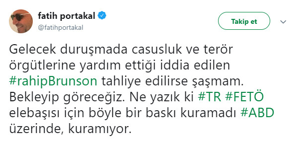 Fatih Portakal'dan Rahip Brunson iddiası - Resim : 1