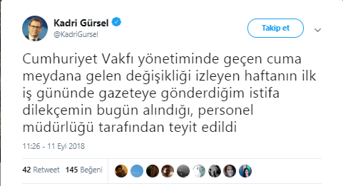 Kadri Gürsel'den Cumhuriyet kararı - Resim : 1
