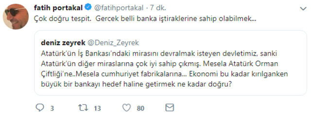 Fatih Portakal'dan çarpıcı İş Bankası tweeti - Resim : 1