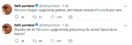 Fatih Portakal'dan Brunson'ın tahliyesi sonrası çarpıcı mesaj - Resim : 3