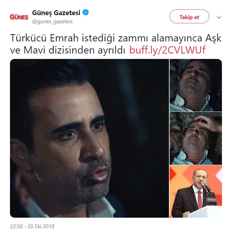 Yandaş medyadan Emrah - Erdoğan tweeti skandalı - Resim : 1