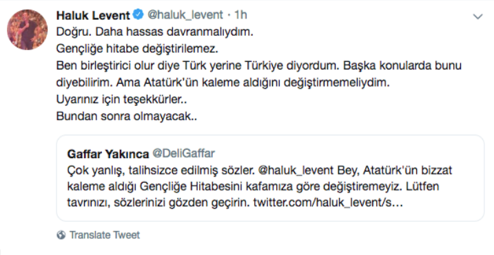 Haluk Levent'ten Gençliğe Hitabe özrü - Resim : 1