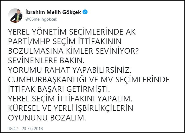 İşte Gökçek’in 17 saat önce yaptığı paylaşım! - Resim : 2