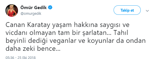 Ömür Gedik'ten Karatay'a çok sert 'vegan' çıkışı! - Resim : 1