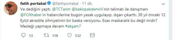 Fatih Portakal'dan bakana: Esas maskaralık bu değil mi? - Resim : 1