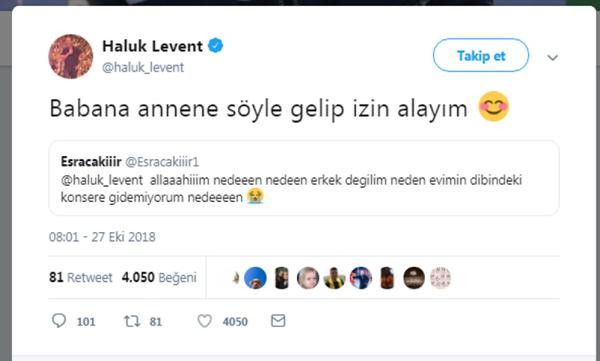 Haluk Levent, hayranını babasından izin alarak konserine götürdü - Resim : 2