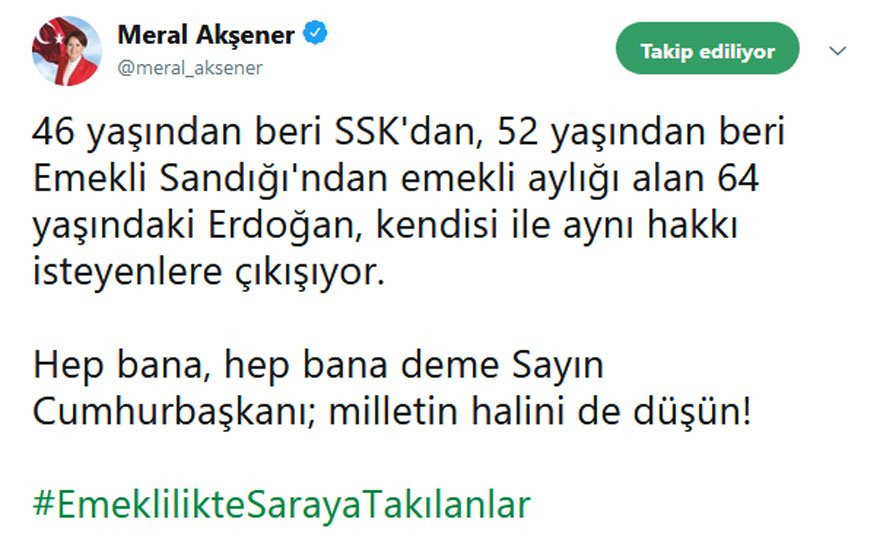 Meral Akşener’den Erdoğan’a emeklilik çıkışı - Resim : 1
