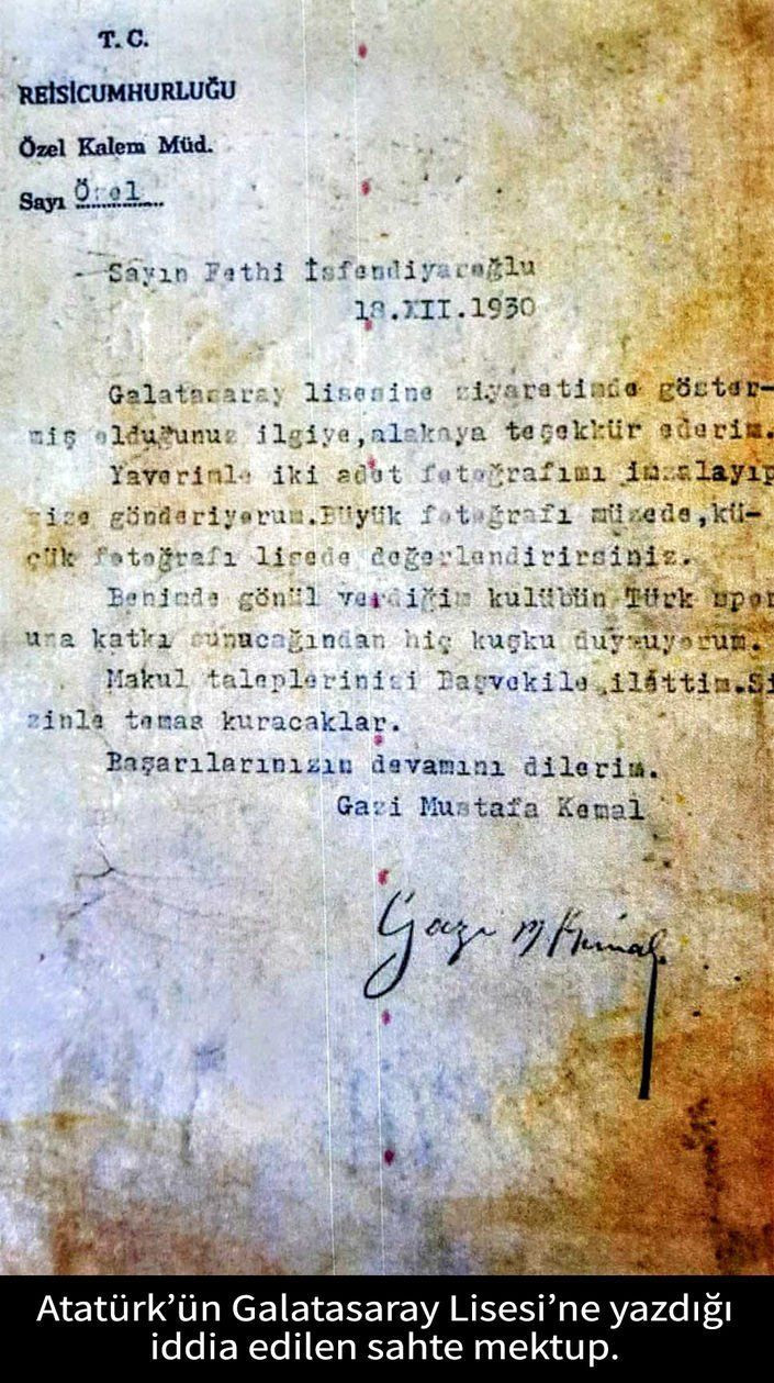 Altaylı'nın 'Atatürk Galatasaraylı' belgesi sahte çıktı - Resim : 3