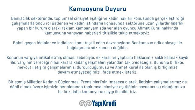 Yapı Kredi'den Ahmet Kural kararı - Resim : 1