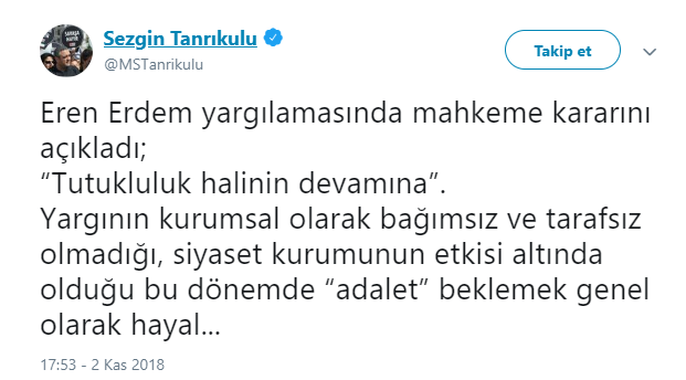 Mahkemenin Eren Erdem kararına ilk tepkiler - Resim : 4