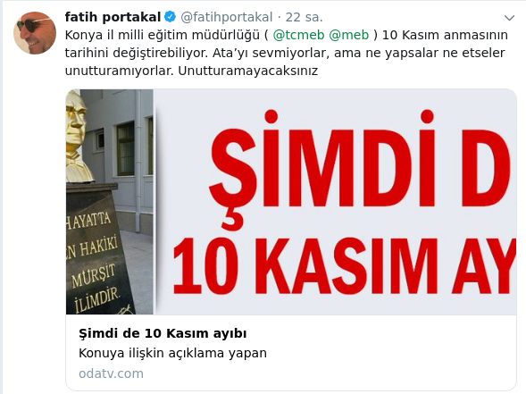 Fatih Portakal'dan 10 Kasım tepkisi: Ne yapsalar! - Resim : 1