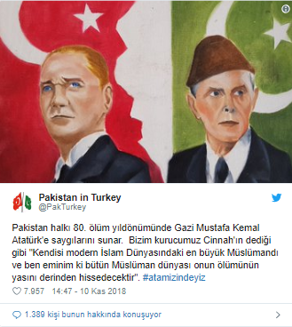 Pakistan'dan duygulandıran Atatürk mesajı - Resim : 1