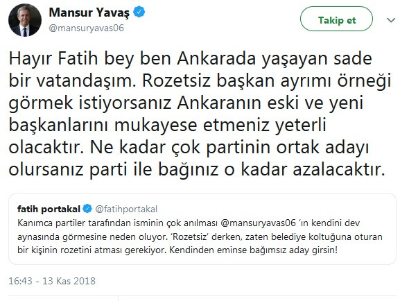 Mansur Yavaş'tan Fatih Portakal'a 'bağımsız aday' yanıtı - Resim : 1