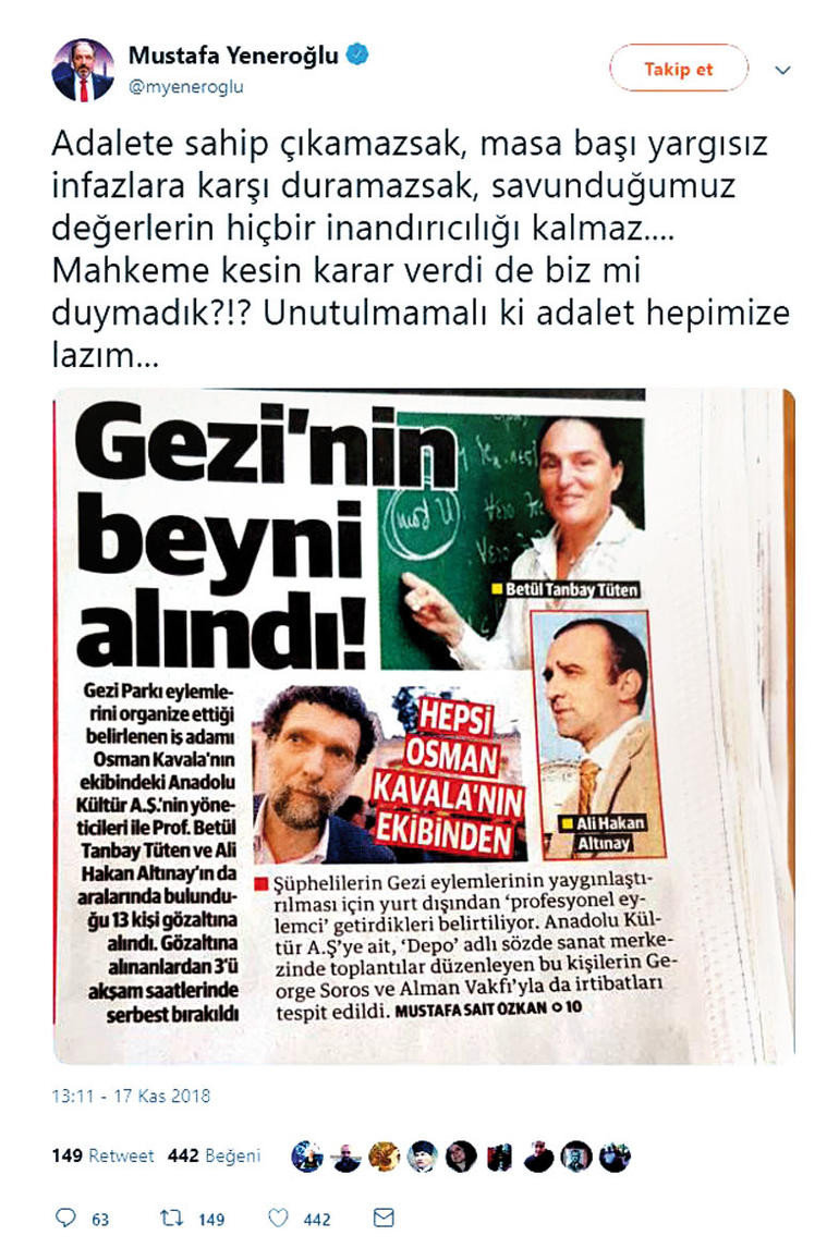 AKP'den Yeni Şafak'a tepki: Adalet herkese lazım - Resim : 1