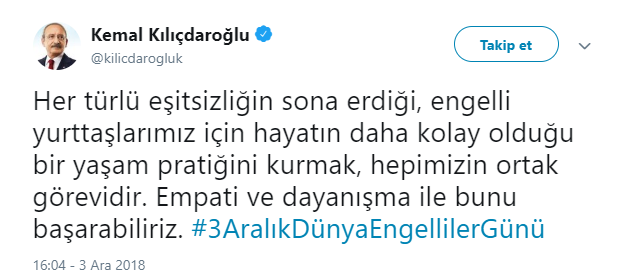 Kılıçdaroğlu'dan 'Engelliler Günü' mesajı: Başarabiliriz - Resim : 1