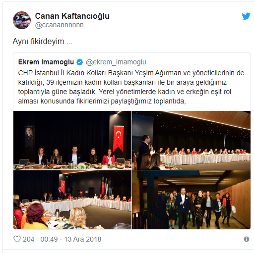 CHP'li Canan Kaftancıoğlu'ndan İmamoğlu tweeti - Resim : 1