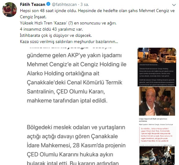 9 can giderken Fatih Tezcan'ın derdi Cengiz İnşaat! - Resim : 1