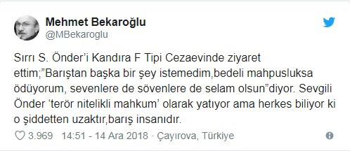 CHP'li Bekaroğlu, Sırrı Süreyya Önder'i ziyaret etti - Resim : 1
