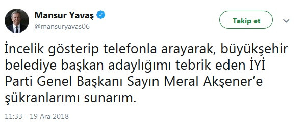 Mansur Yavaş'tan Meral Akşener'e teşekkür - Resim : 1