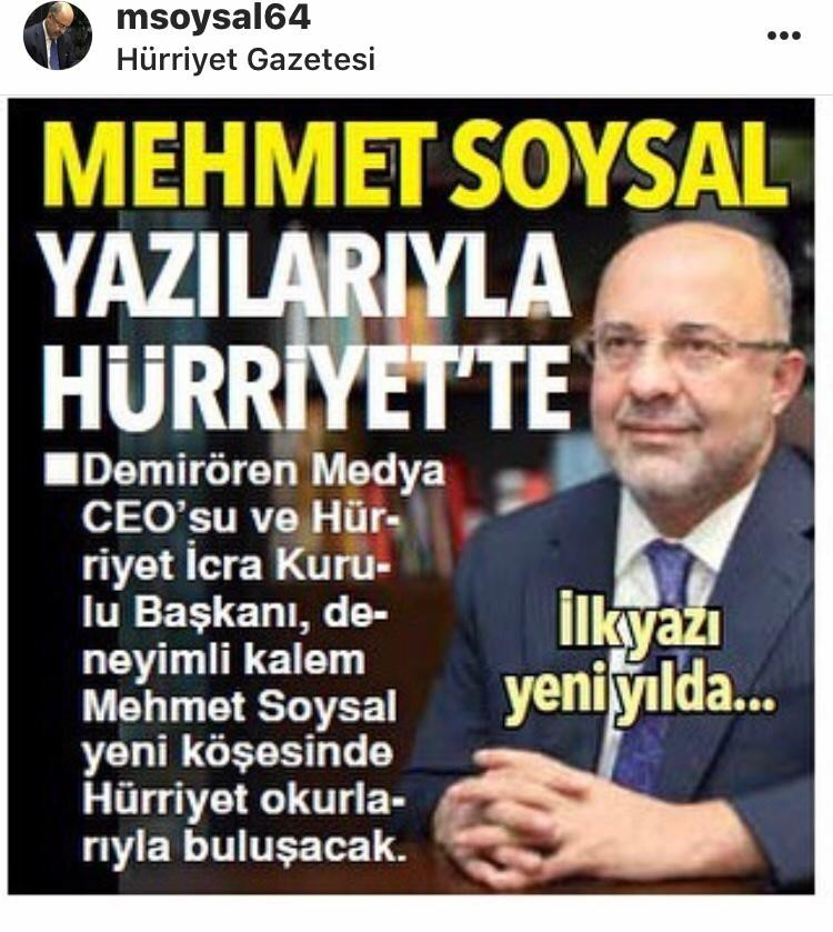 Hürriyet Gazetesi'ne yeni köşe yazarı! Böyle duyurdu - Resim : 1