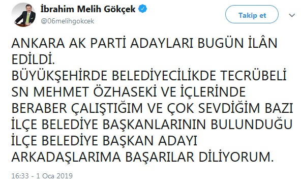 Melih Gökçek'ten Ankara ilçe belediye başkan adayları için ilk yorum - Resim : 2