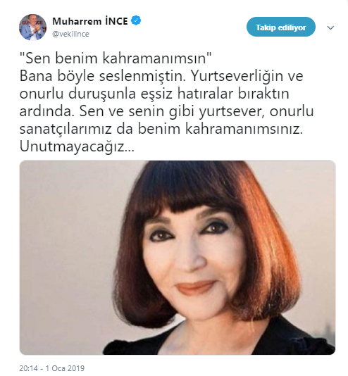 Muharrem İnce'den Gülriz Sururi mesajı: Unutmayacağız - Resim : 1