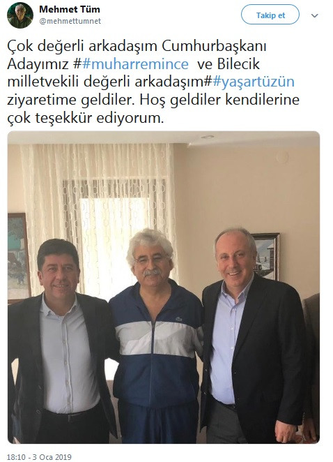 Muharrem İnce ve Yaşar Tüzün'den Mehmet Tüm'e ziyaret - Resim : 1