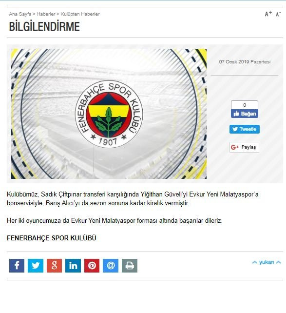 Fenerbahçe’den transfer açıklaması - Resim : 1