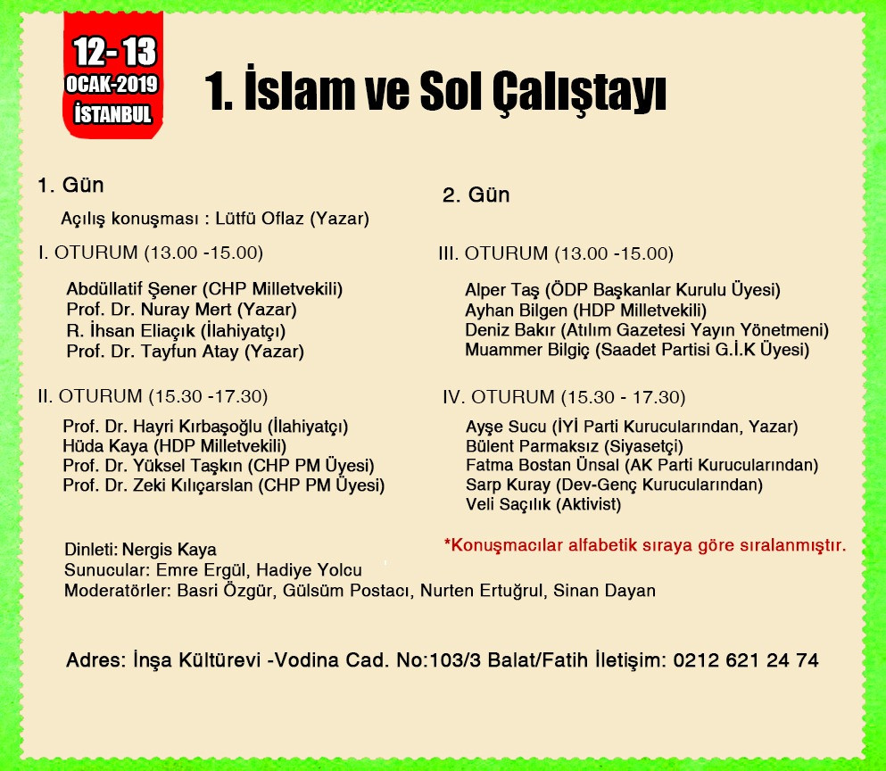 İslam ve Sol Çalıştayı İstanbul'da toplanacak - Resim : 1