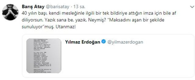 Barış Atay'dan Yılmaz Erdoğan'a tepki: Yazık sana, utanmaz! - Resim : 2