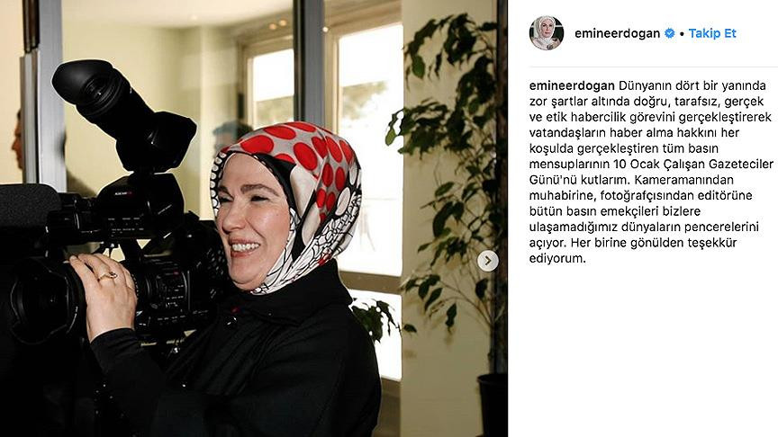 Emine Erdoğan'dan 'Çalışan Gazeteciler Günü' paylaşımı - Resim : 1