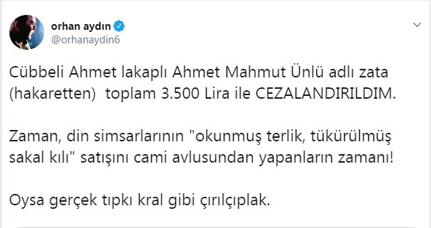 Orhan Aydın'a Cübbeli Ahmet cezası - Resim : 1