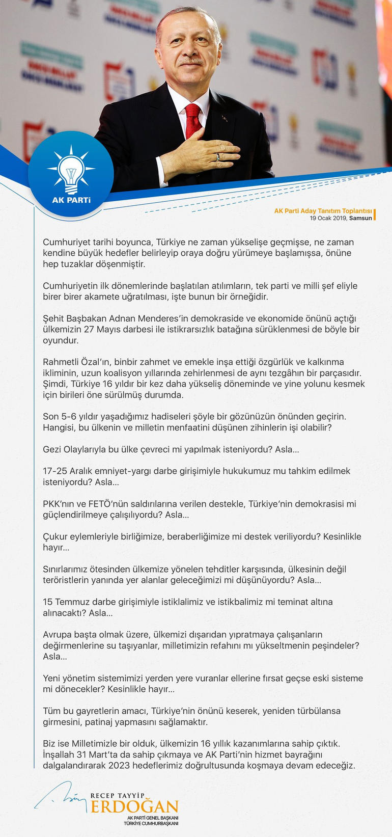 Cumhurbaşkanı Erdoğan'dan '31 Mart' mesajı - Resim : 1