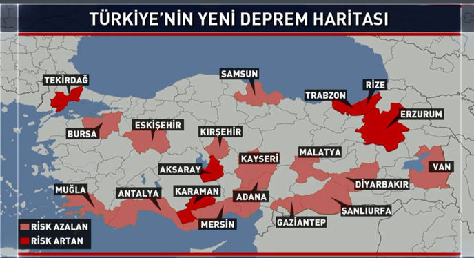 Türkiye'nin deprem haritası güncellendi! İşte yeni deprem haritası - Resim : 1