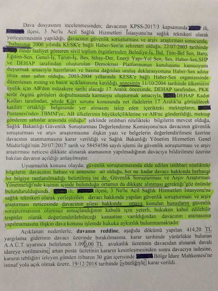 Aile boyu fişleme: Baban sendikalı atanamazsın - Resim : 1