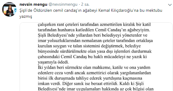 Cemil Candaş'ın ağabeyinden Kılıçdaroğlu'na mektup - Resim : 1