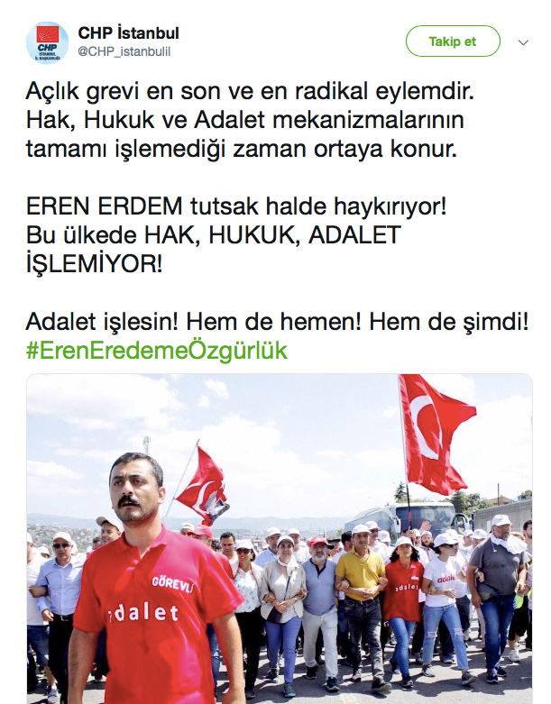 CHP İstanbul'dan 'Eren Erdem'e özgürlük' mesajı - Resim : 1