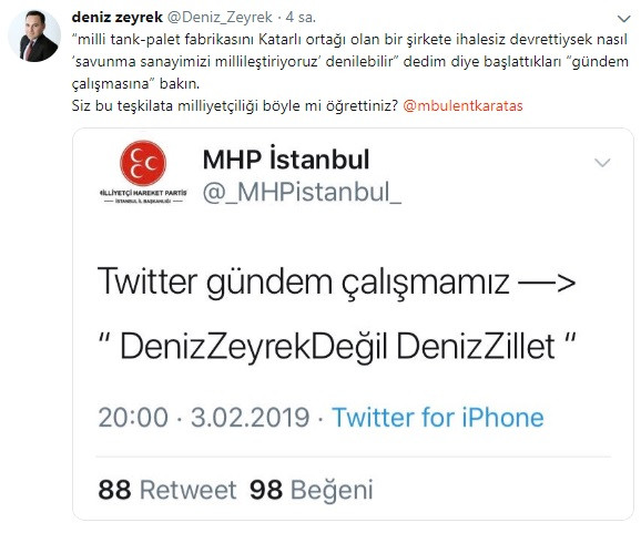 Deniz Zeyrek, MHP'nin hedefinde! - Resim : 1