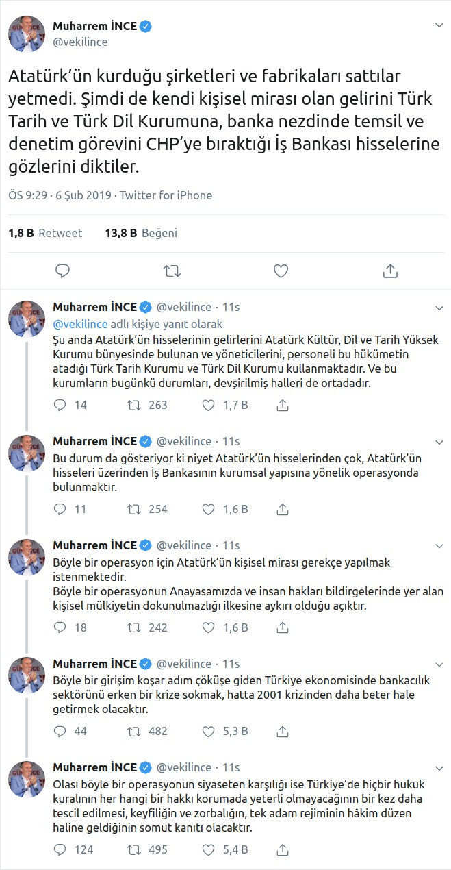 İnce'den Erdoğan'a İş Bankası tepkisi: Sattılar yetmedi! - Resim : 1