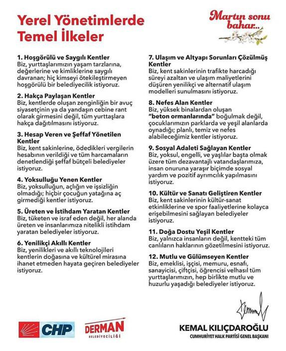 Kılıçdaroğlu, 12 maddelik yerel yönetimler bildirgesini açıkladı - Resim : 1