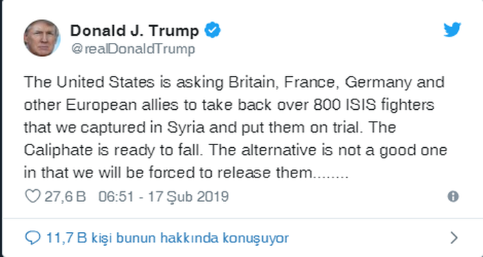 Donald Trump merakla beklenen Suriye mesajını paylaştı - Resim : 1
