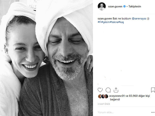 Ozan Güven ve Serenay Sarıkaya'dan bornozlu paylaşım - Resim : 1