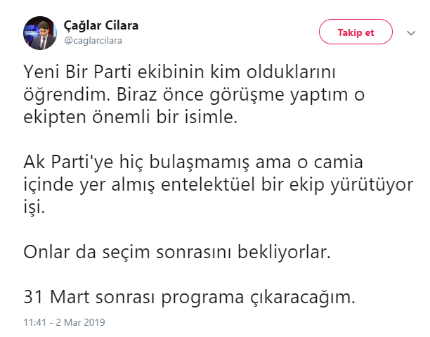 Çağlar Cilara: Yeni parti ekibinin kim olduğunu öğrendim - Resim : 1