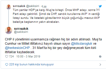 Sırrı Sakık'tan CHP'ye Muş suçlaması - Resim : 2