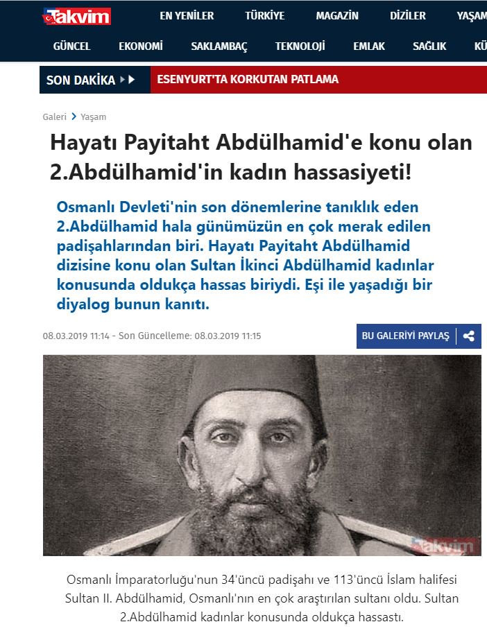 8 Mart'ta Abdülhamit'e övgü: Çoraplarını eşine giydirtmekten sakınırdı - Resim : 1