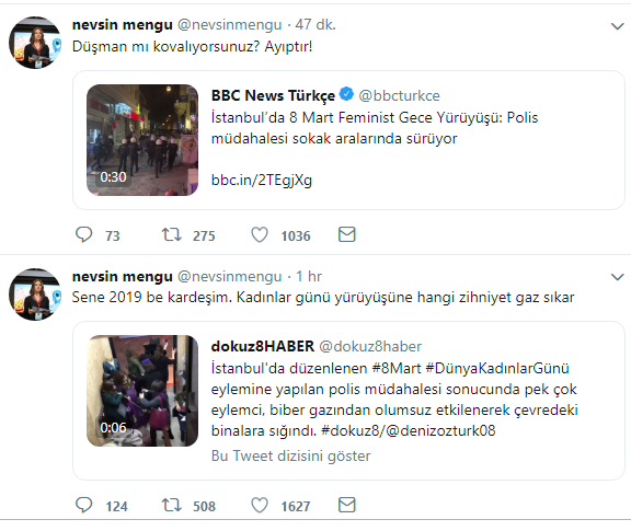 Nevşin Mengü'den polis müdahalesine tepki! Ayıptır! - Resim : 1